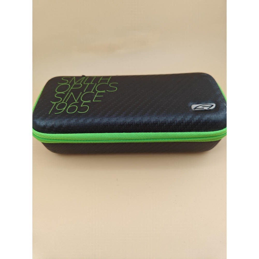 Smith Optics Eyewear Hard Case Zipper Clamshell Protective Black Green